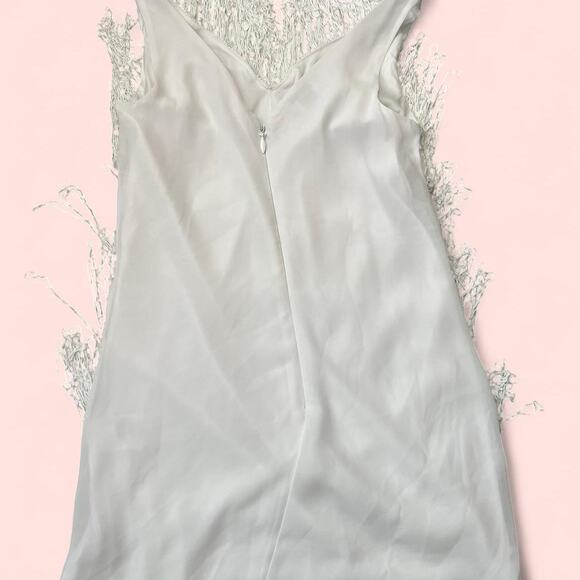 Vtg bebe white beaded fringe dress - Picture 4 of 4